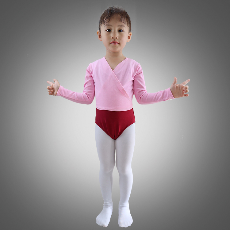 Child Long Sleeve Ballet Dance Wrap Crossover Top